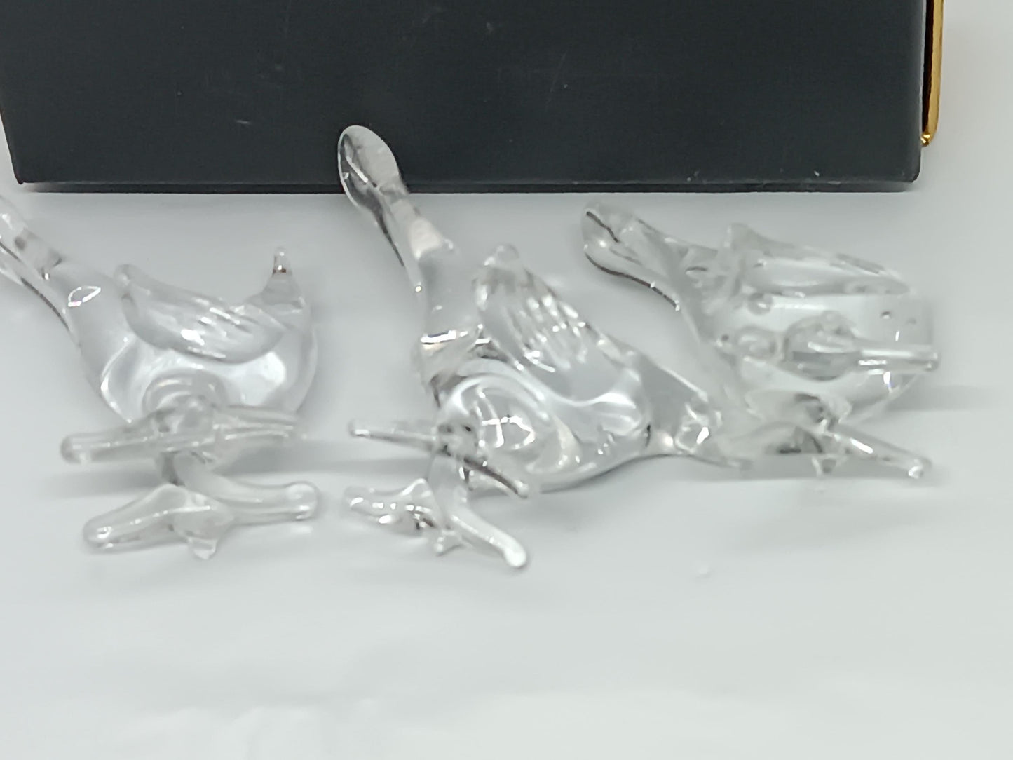 Three Birds Pheasant Clear Glass __etsy:7325894996