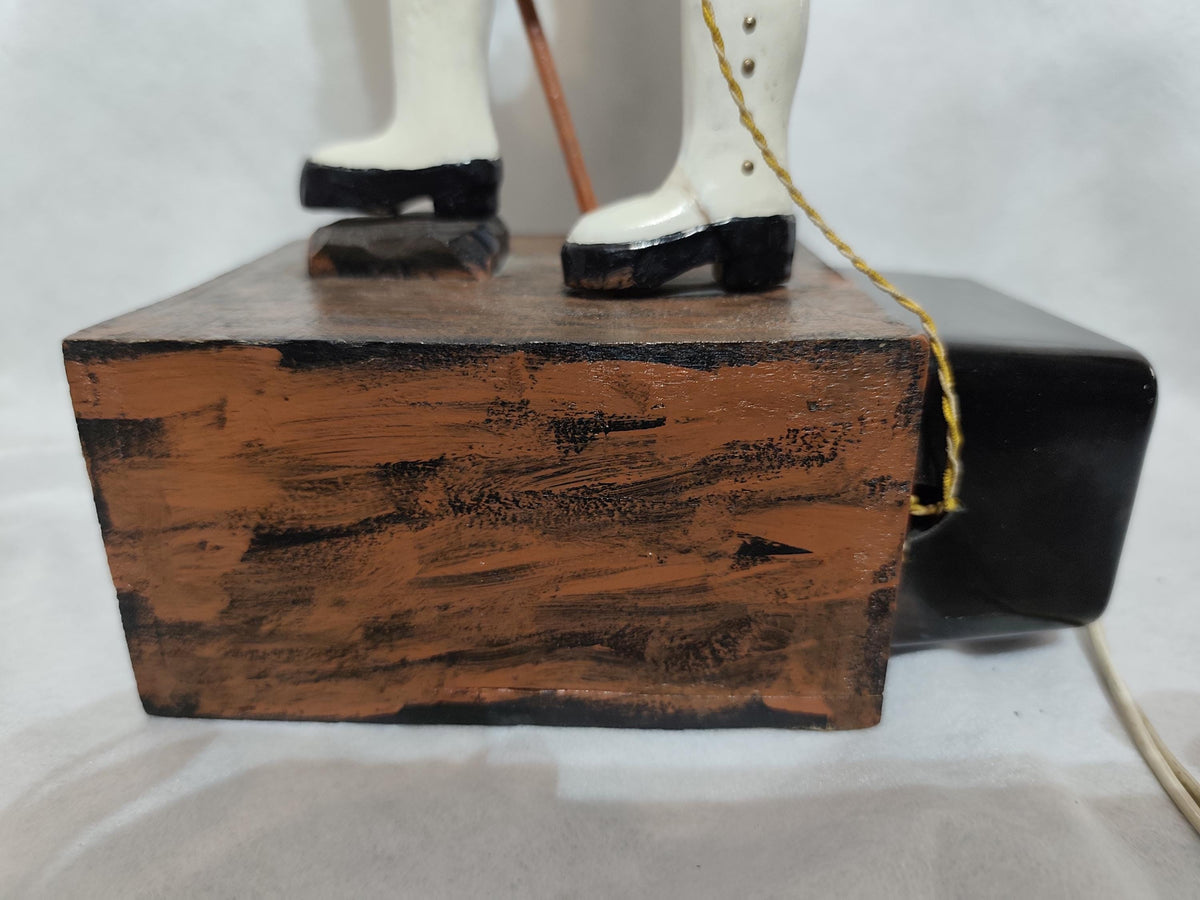 Wooden Erzgebirge Miner Gluck Auf Lamp