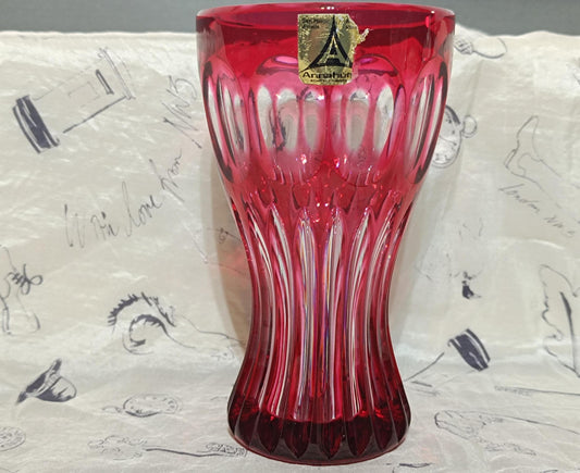 Anna Hütte Ruby Red Vase 24% Lead 14 cm __etsy:7933002826