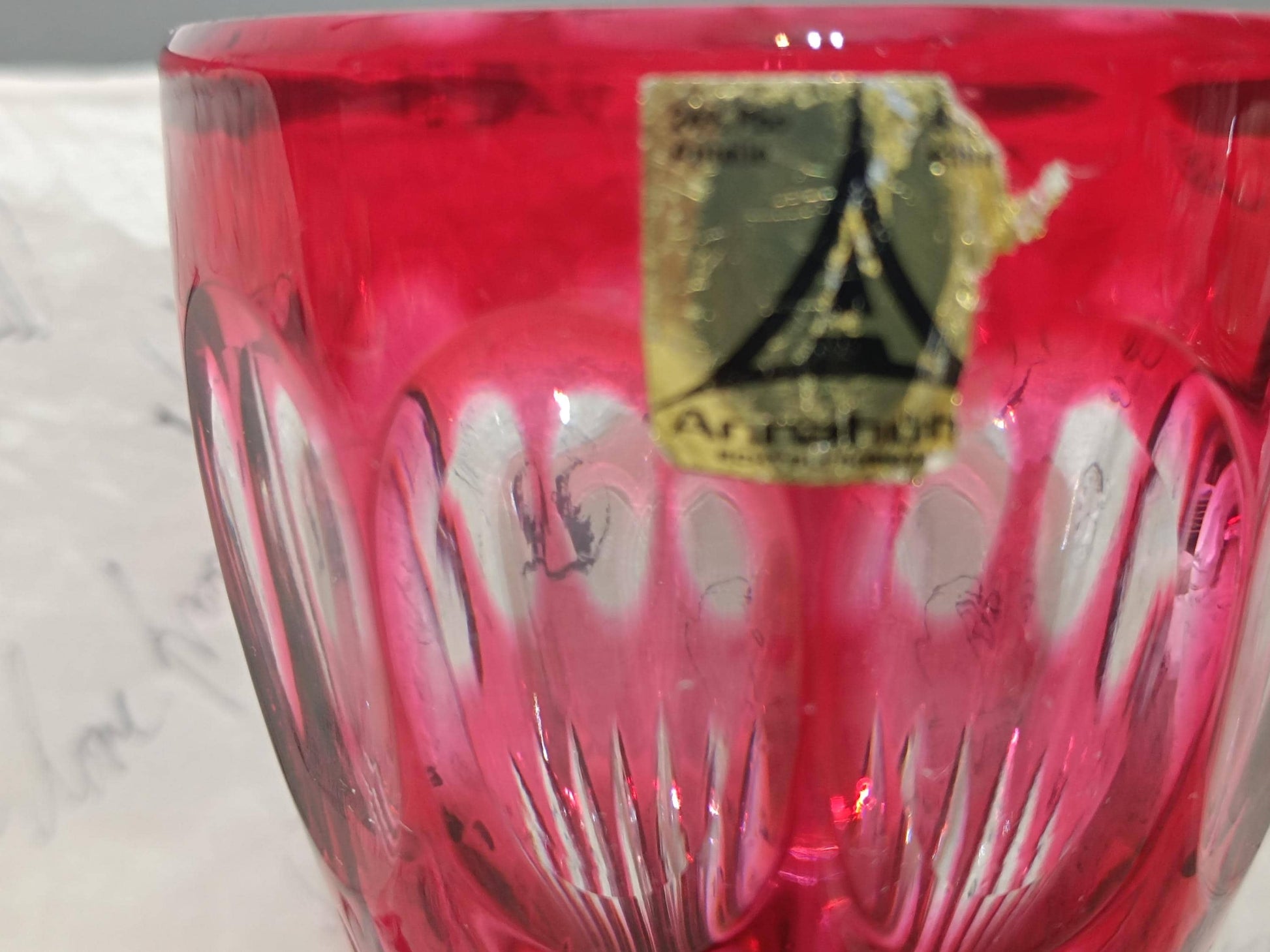 Anna Hütte Ruby Red Vase 24% Lead 14 cm __etsy:7980957391