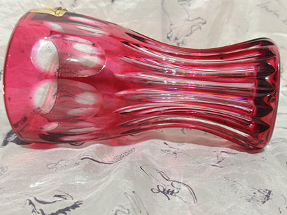 Anna Hütte Ruby Red Vase 24% Lead 14 cm __etsy:7933000742