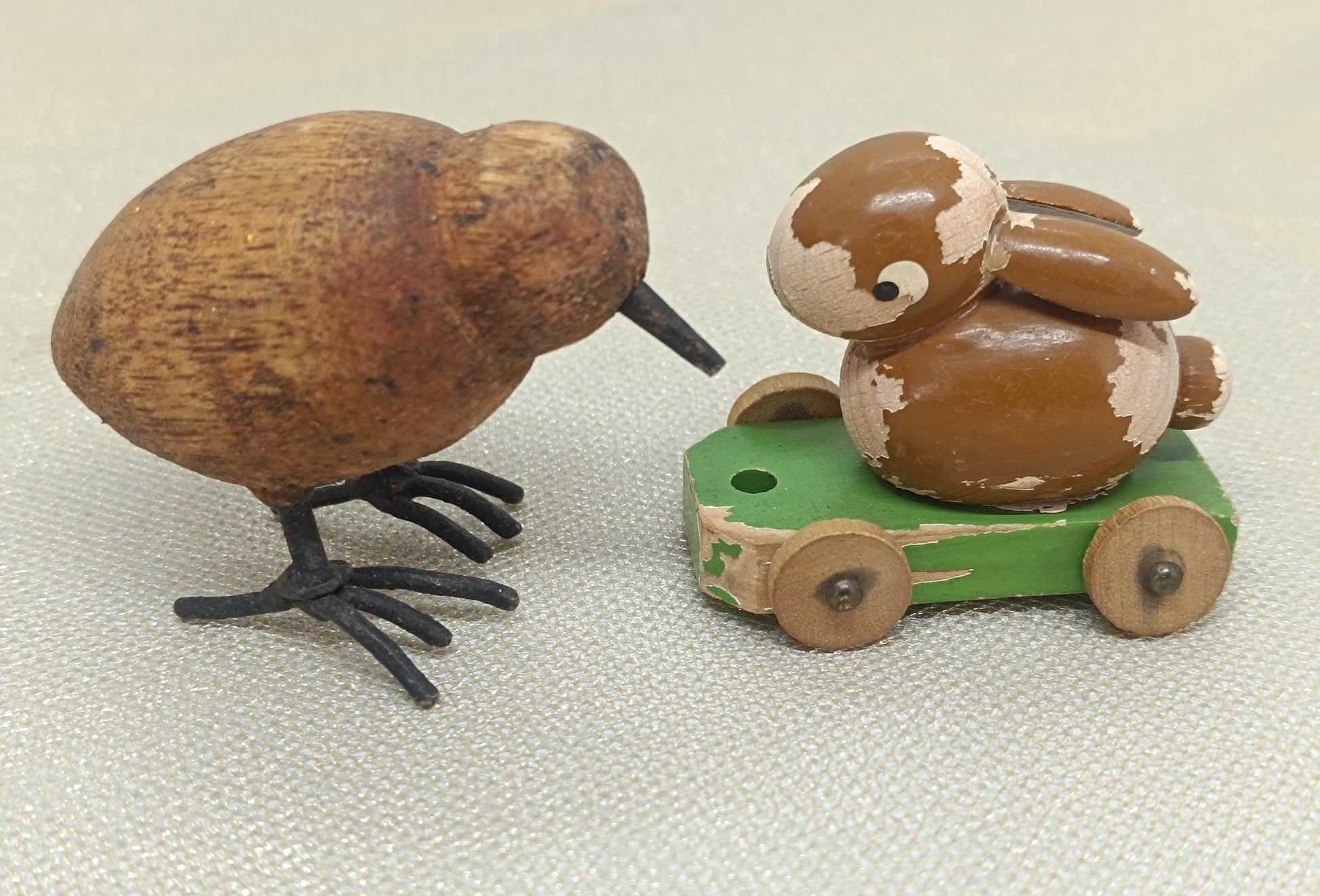 Antique Easter wooden Ornaments Rabbit Chicken Erzgebirge (etsy image id: 7770108117)