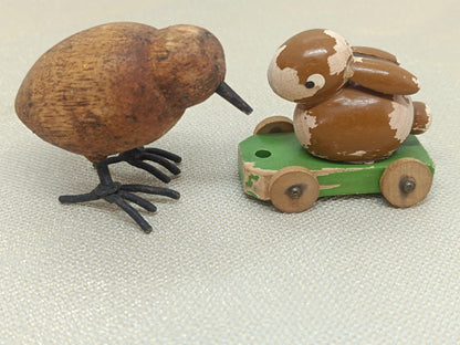 Antique Easter wooden Ornaments Rabbit Chicken Erzgebirge (etsy image id: 7722161770)