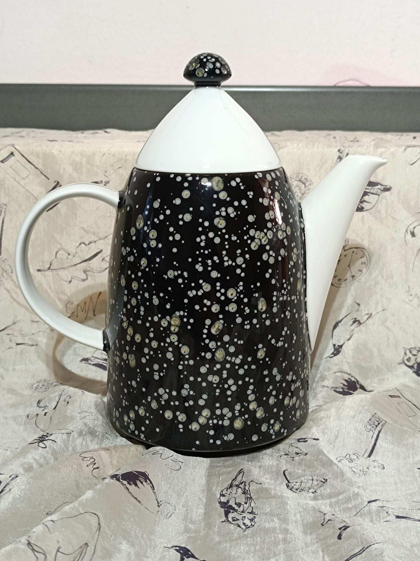 Arzberg Galaxy black coffee pot with lid __etsy:7960676789