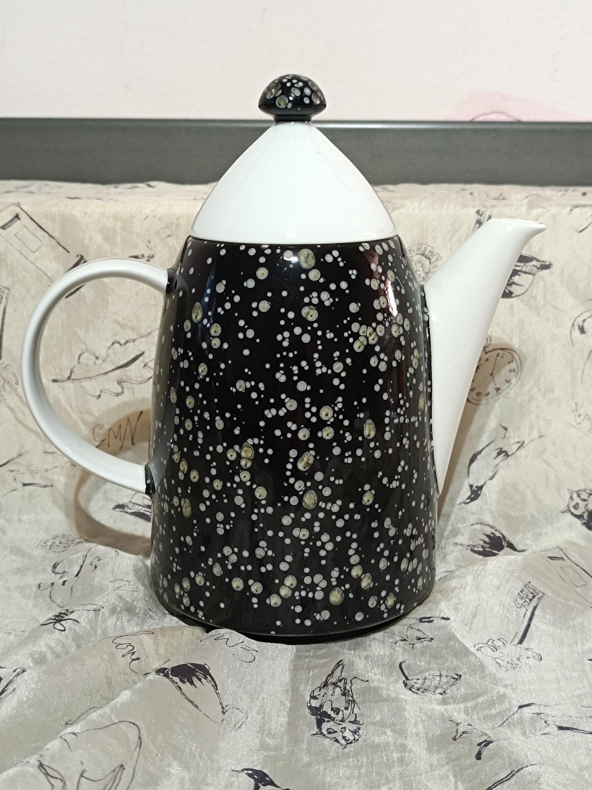 Arzberg Galaxy black coffee pot with lid __etsy:7960676789
