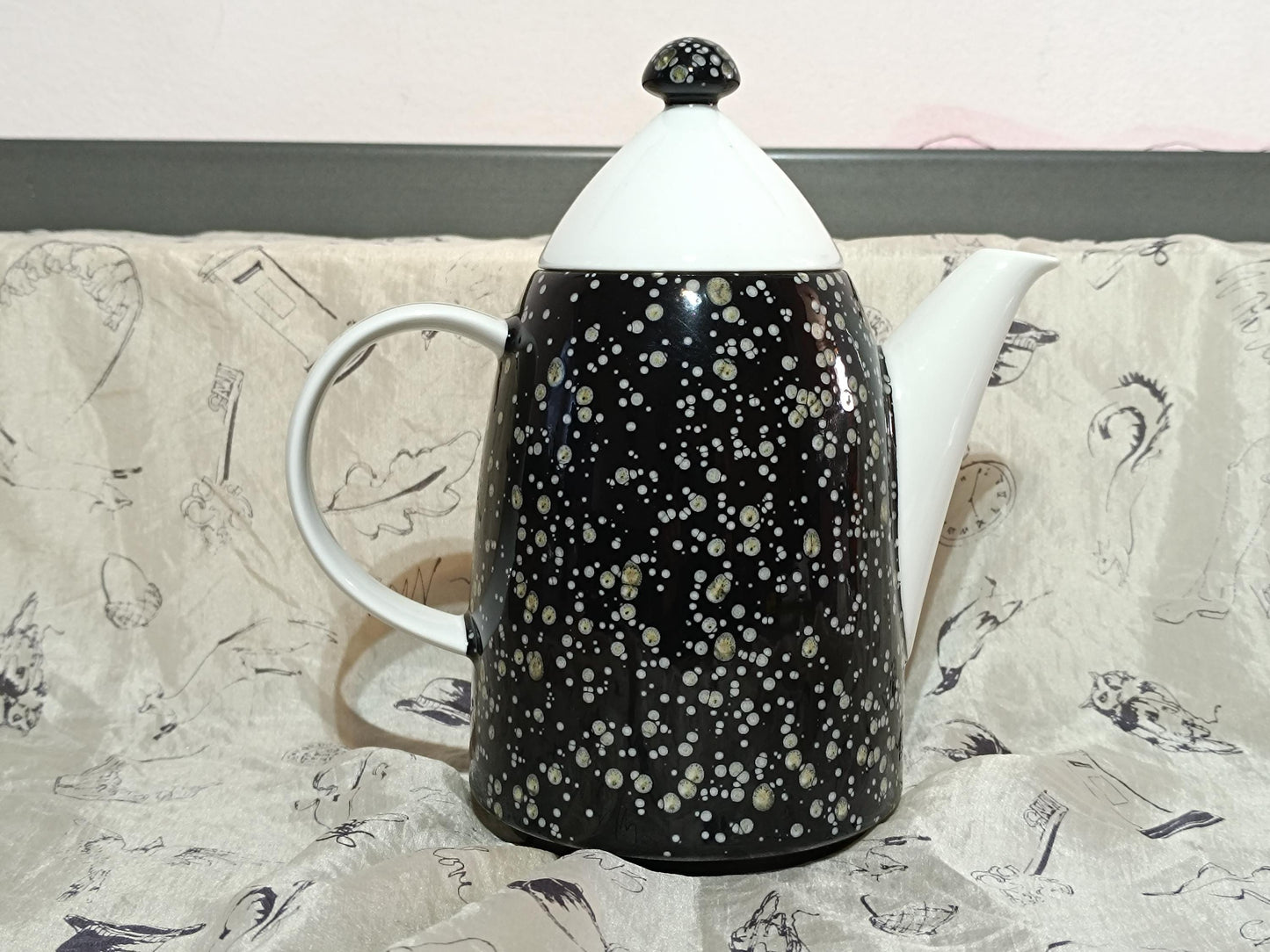 Arzberg Galaxy black coffee pot with lid __etsy:7912721284