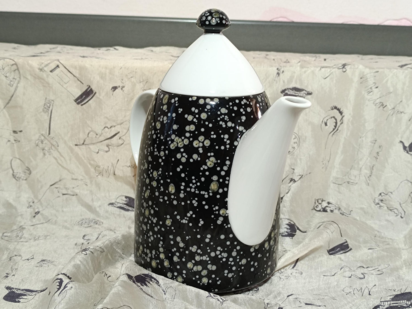 Arzberg Galaxy black coffee pot with lid __etsy:7912721278