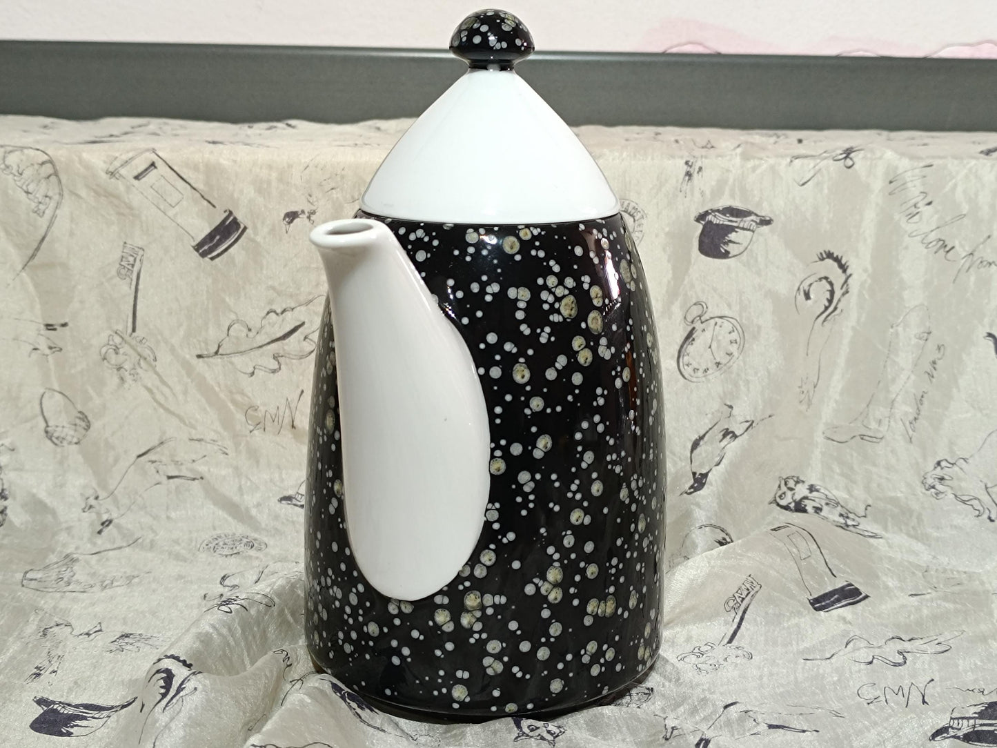 Arzberg Galaxy black coffee pot with lid __etsy:7960676805