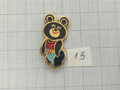 Different Pin Badge Misha 1980 Olympic games (etsy image id: 7757035315)