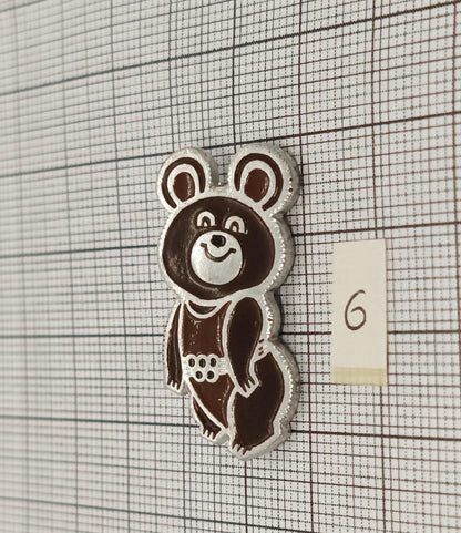 Different Pin Badge Misha 1980 Olympic games (etsy image id: 7401040383)