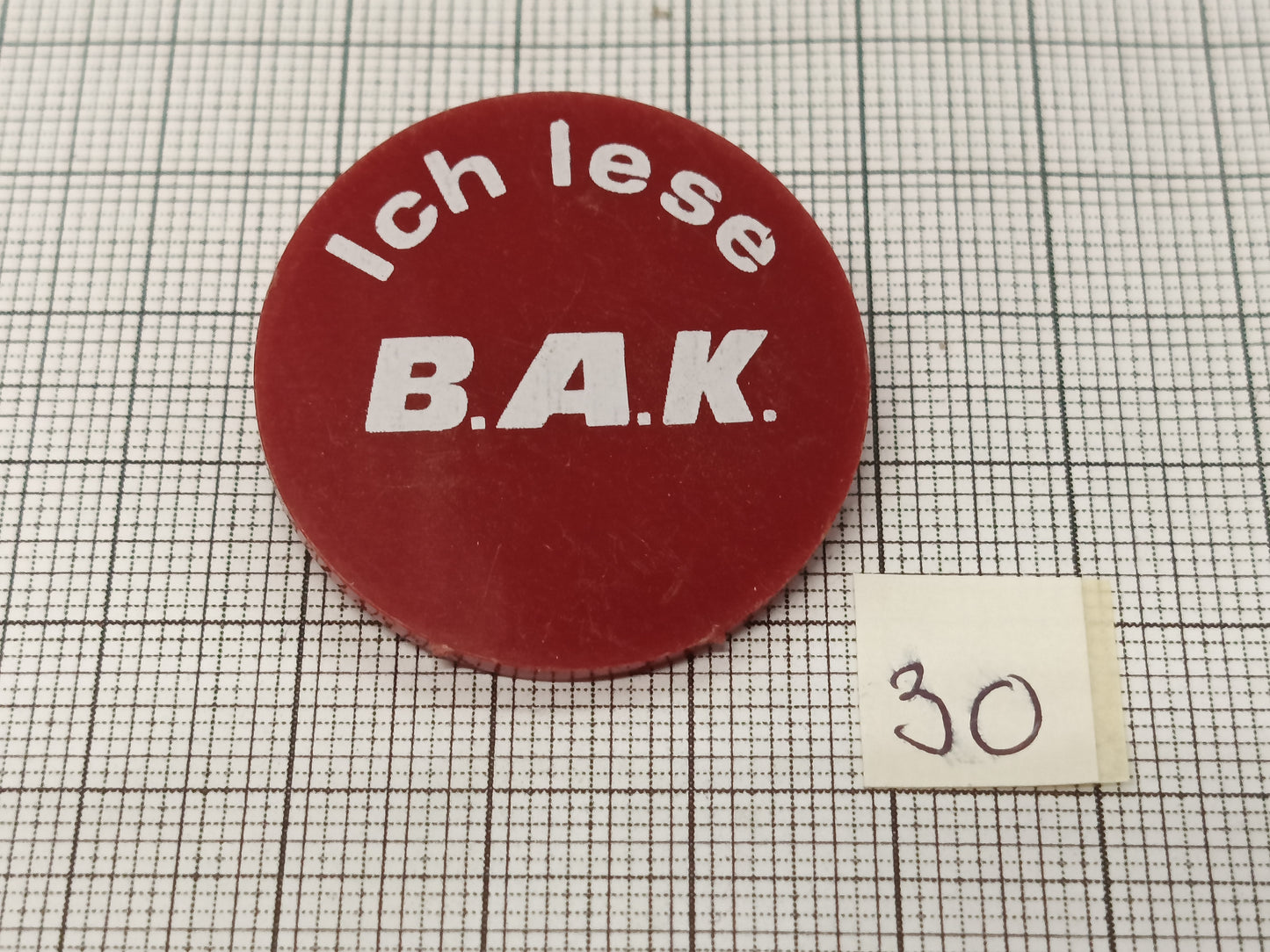 Pin Badge Ich lese Β.Α.Κ. #30