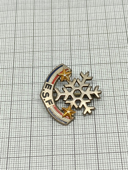 Pin Badge E.S.F. French Ski School Snowflake