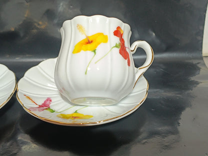 LG Limoges Hand Painted Coffee cup and Sugar bowl __etsy:7932754012