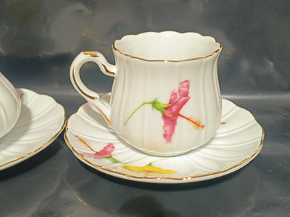 LG Limoges Hand Painted Coffee cup and Sugar bowl __etsy:7932754016