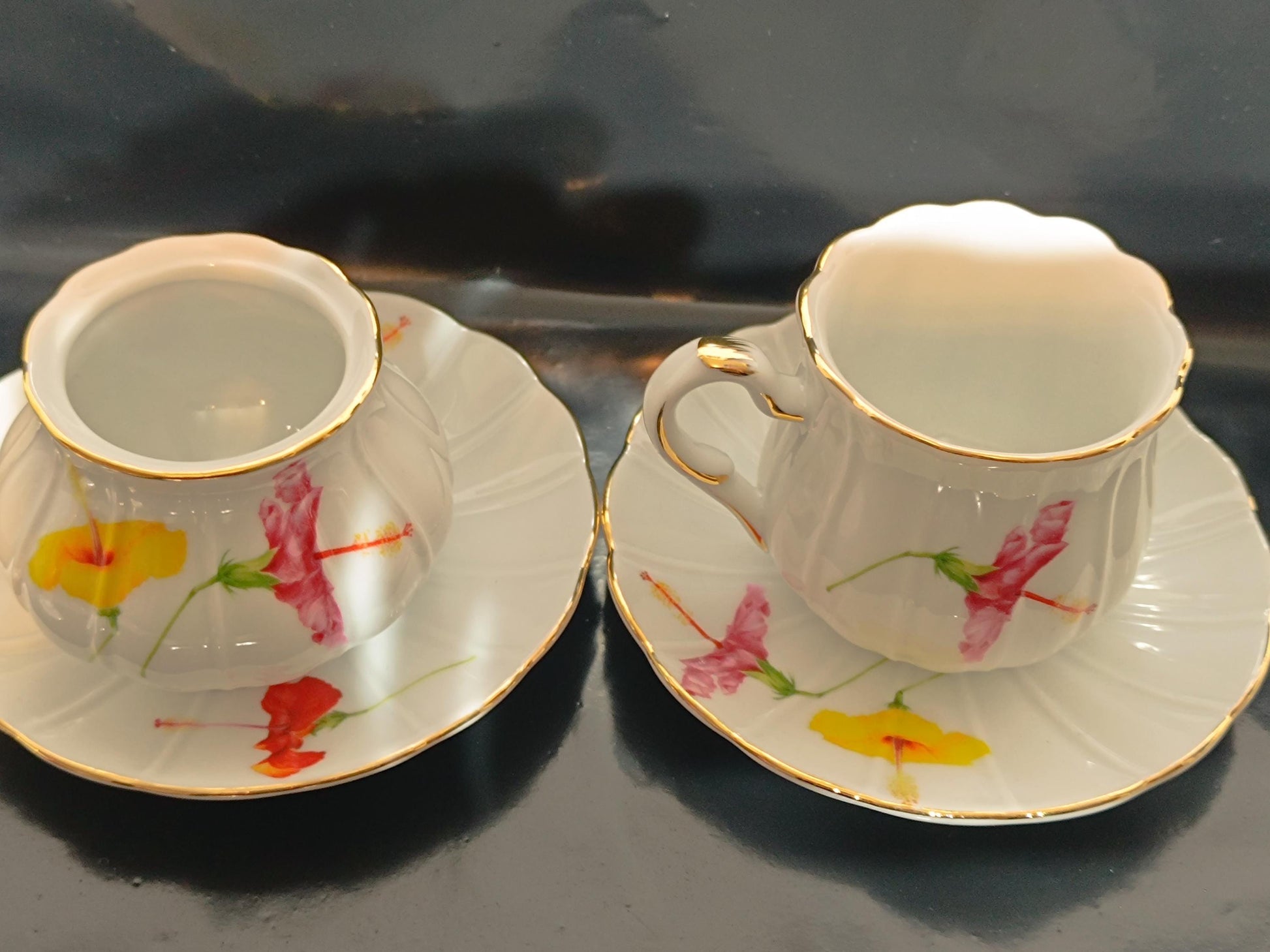 LG Limoges Hand Painted Coffee cup and Sugar bowl __etsy:7980708951