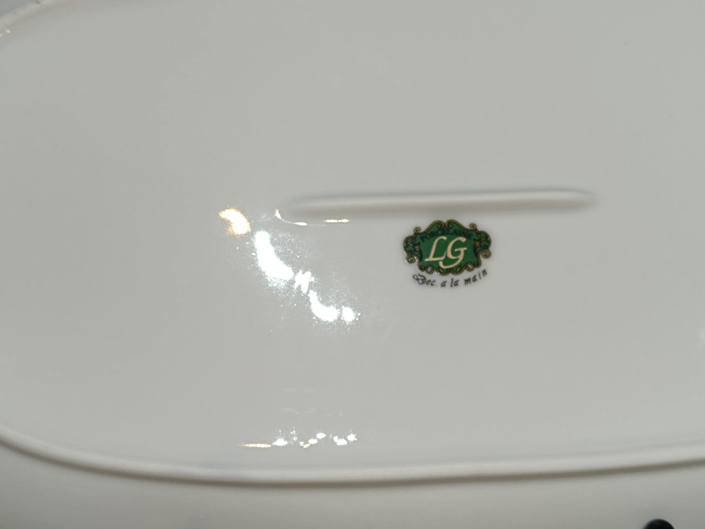 LG Limoges Hand Painted Red, Yellow & Gilt Platter / Plate __etsy:7932638060
