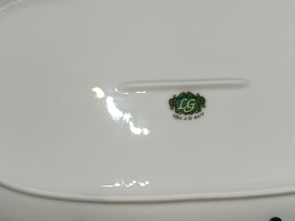 LG Limoges Hand Painted Red, Yellow & Gilt Platter / Plate __etsy:7932638060