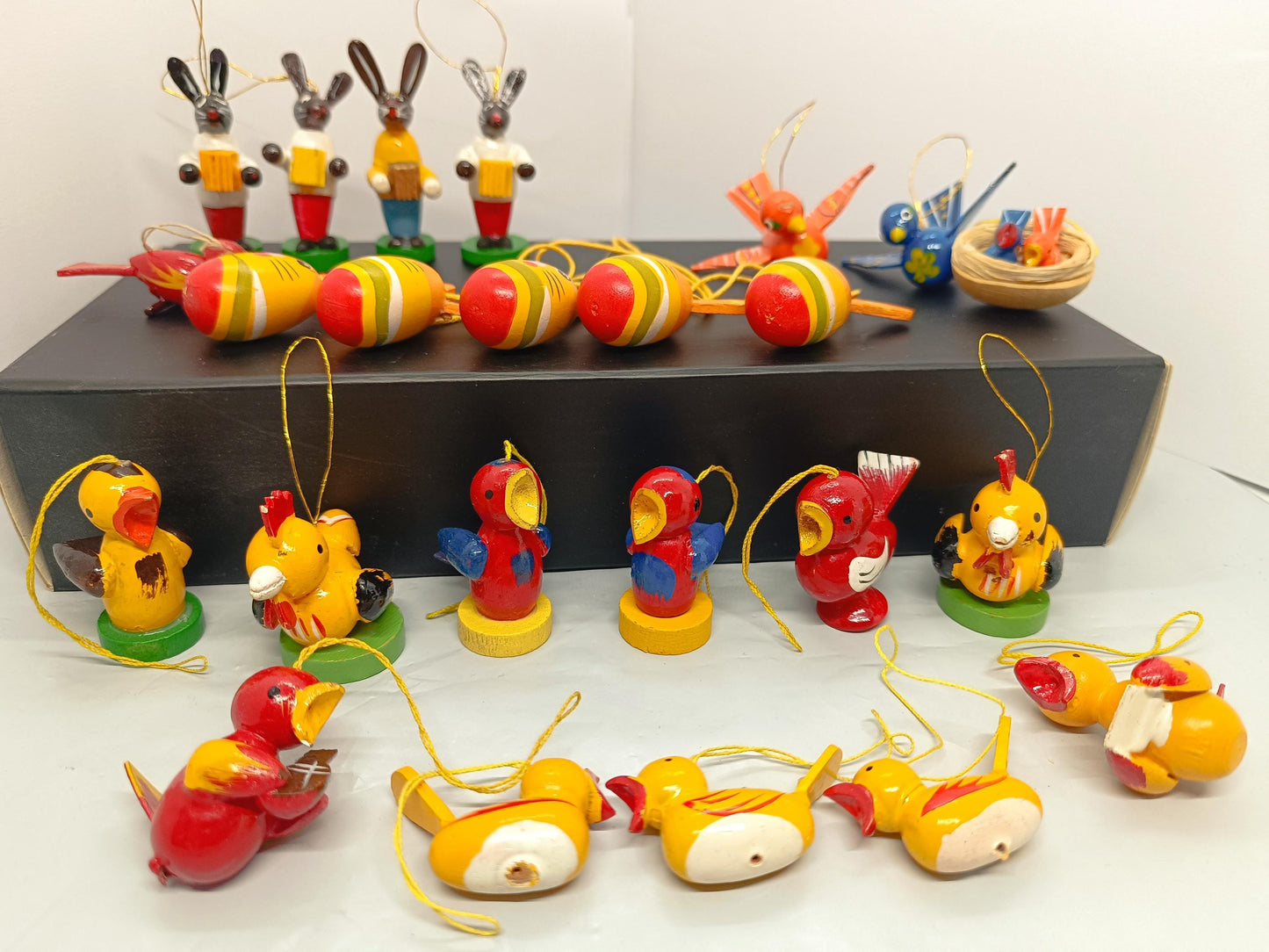 Mix of Vintage Easter Ornaments Chicks Eggs Rabbits (etsy image id: 7744205607)