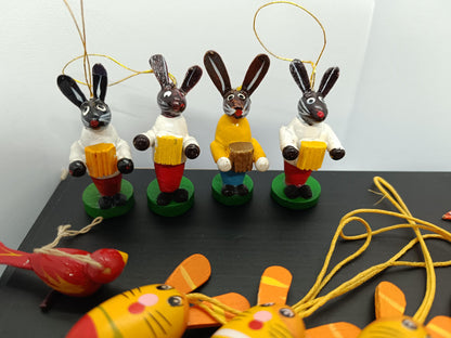 Mix of Vintage Easter Ornaments Chicks Eggs Rabbits (etsy image id: 7696260516)