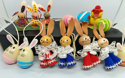Mix of Vintage Easter Ornaments Erzgebirge Hand Made Eggs Rabbits (etsy image id: 7744134753)