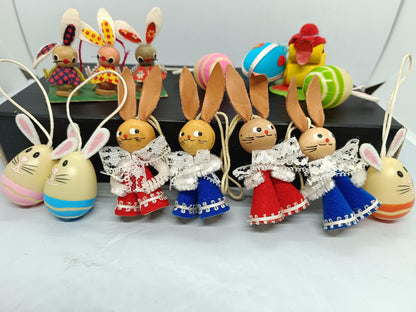 Mix of Vintage Easter Ornaments Erzgebirge Hand Made Eggs Rabbits (etsy image id: 7744131071)