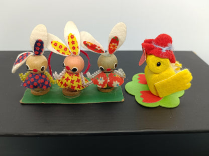 Mix of Vintage Easter Ornaments Erzgebirge Hand Made Eggs Rabbits (etsy image id: 7744131039)