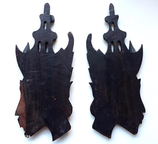 PAIR Heads Carved Wooden for Wall (etsy image id: 7373737155)