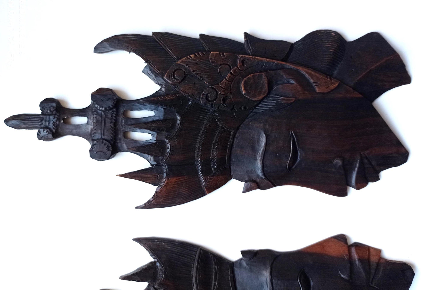 PAIR Heads Carved Wooden for Wall (etsy image id: 7373738063)