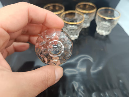 Set of 11 Vintage French Shot Glasses with Gold Rim __etsy:7919370578