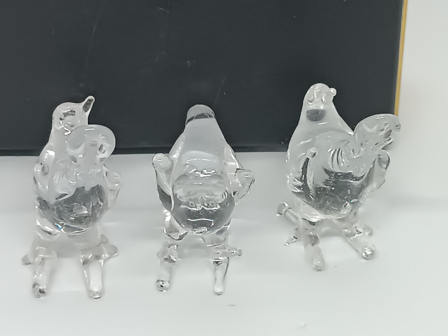 Three Birds Pheasant Clear Glass __etsy:7373841407