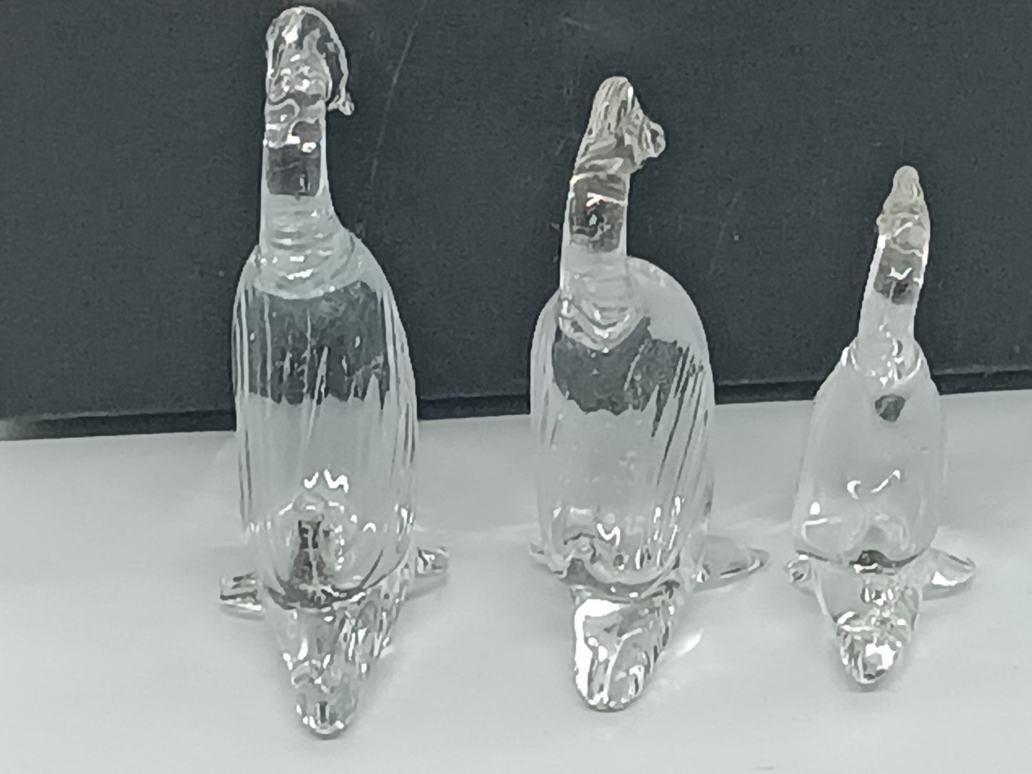 Three Ducks Geese Clear Glass __etsy:7373848933