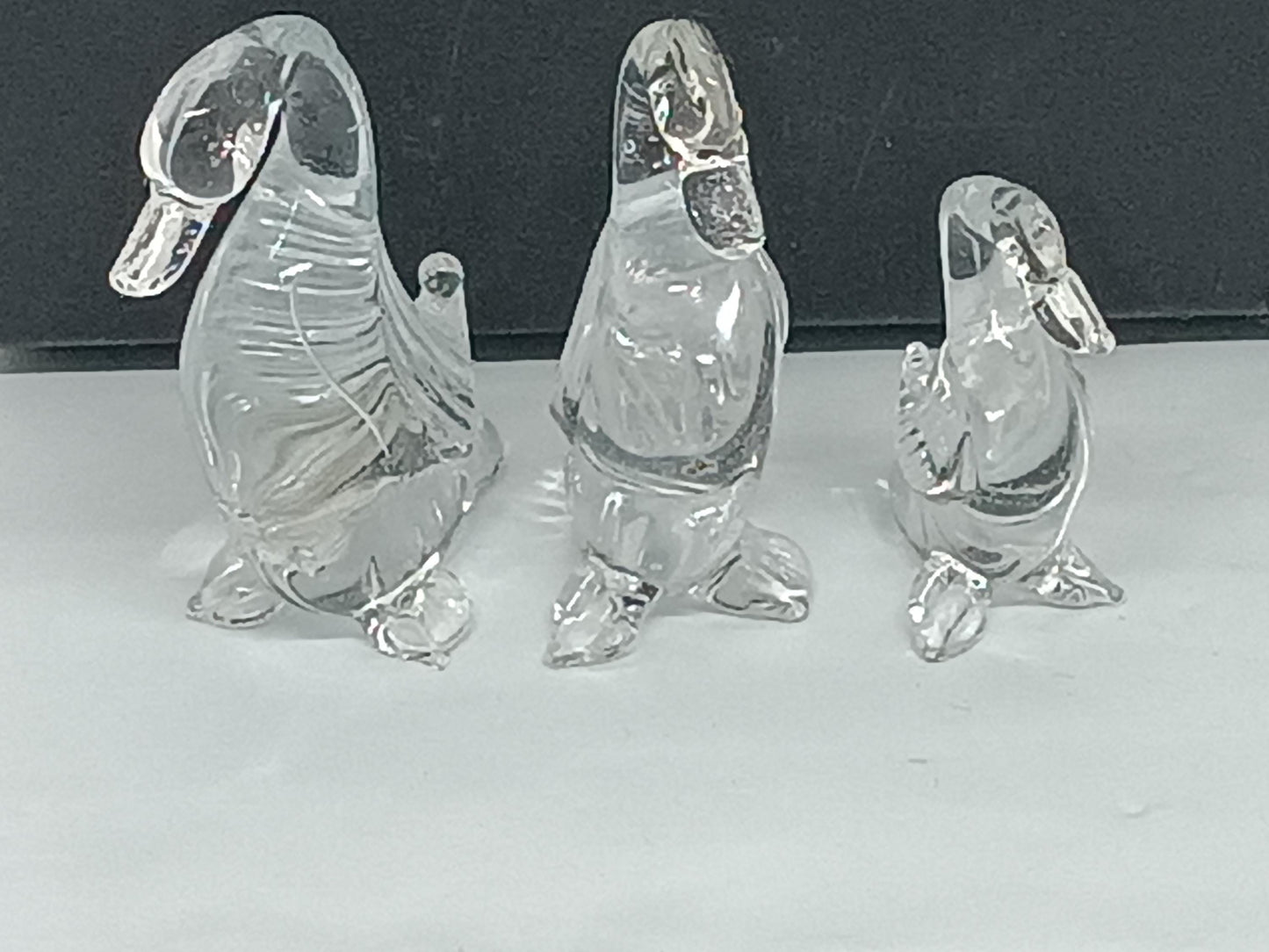 Three Ducks Geese Clear Glass __etsy:7325902350