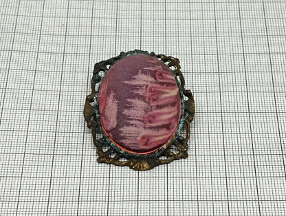 Vintage Brooch made of fabric and plastic __etsy:6750217749