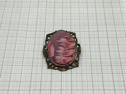 Vintage Brooch made of fabric and plastic __etsy:6750217311
