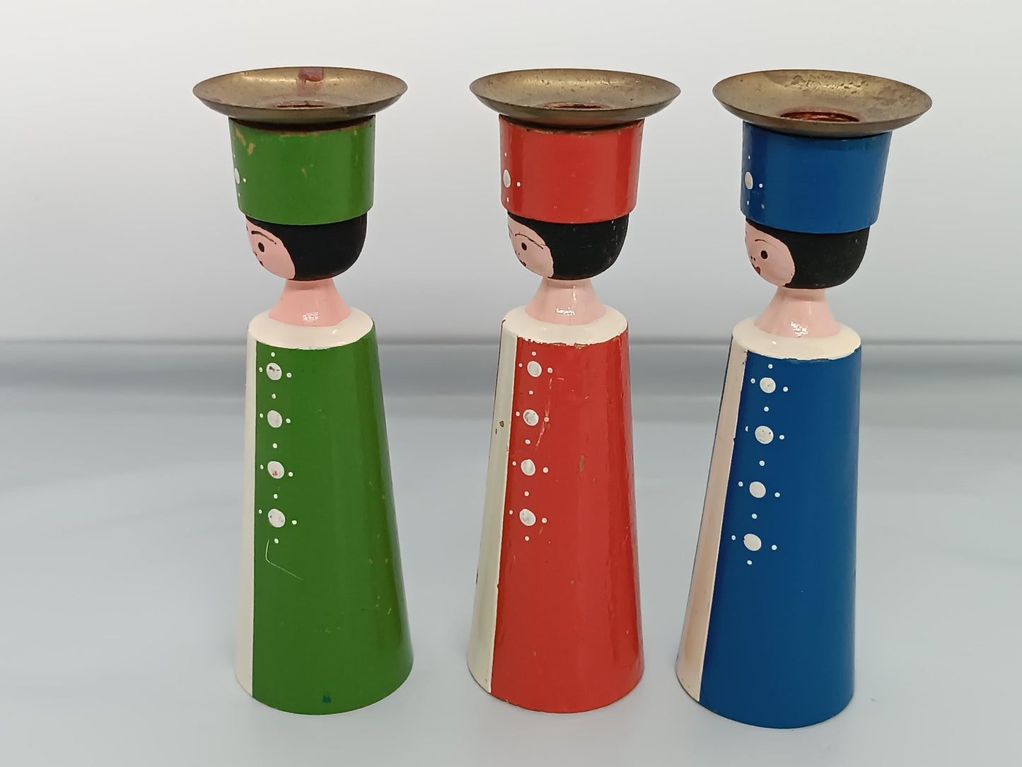 Vintage Christmas Candleholder Set Girls (etsy image id: 7227834005)