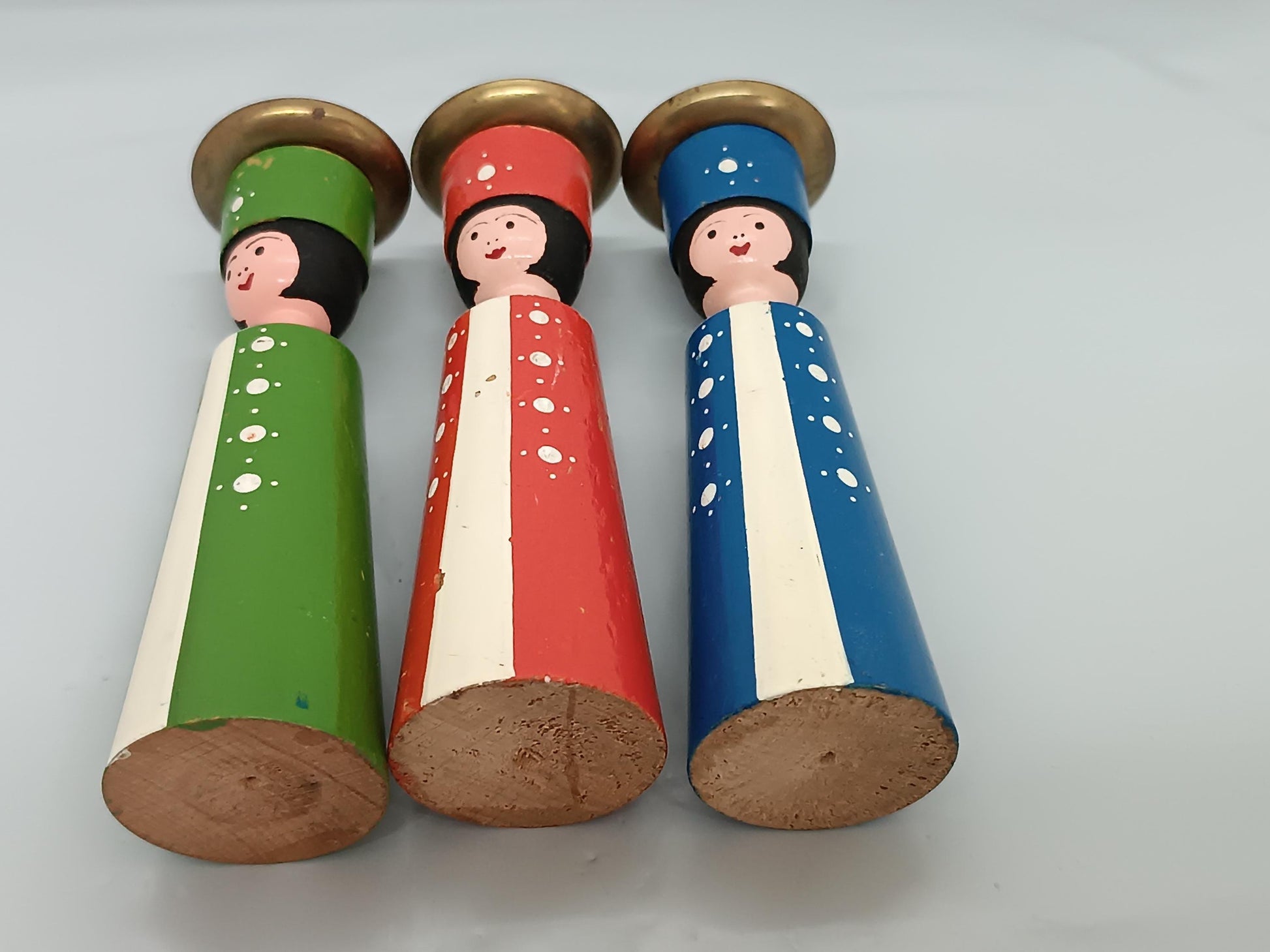Vintage Christmas Candleholder Set Girls (etsy image id: 7179853744)