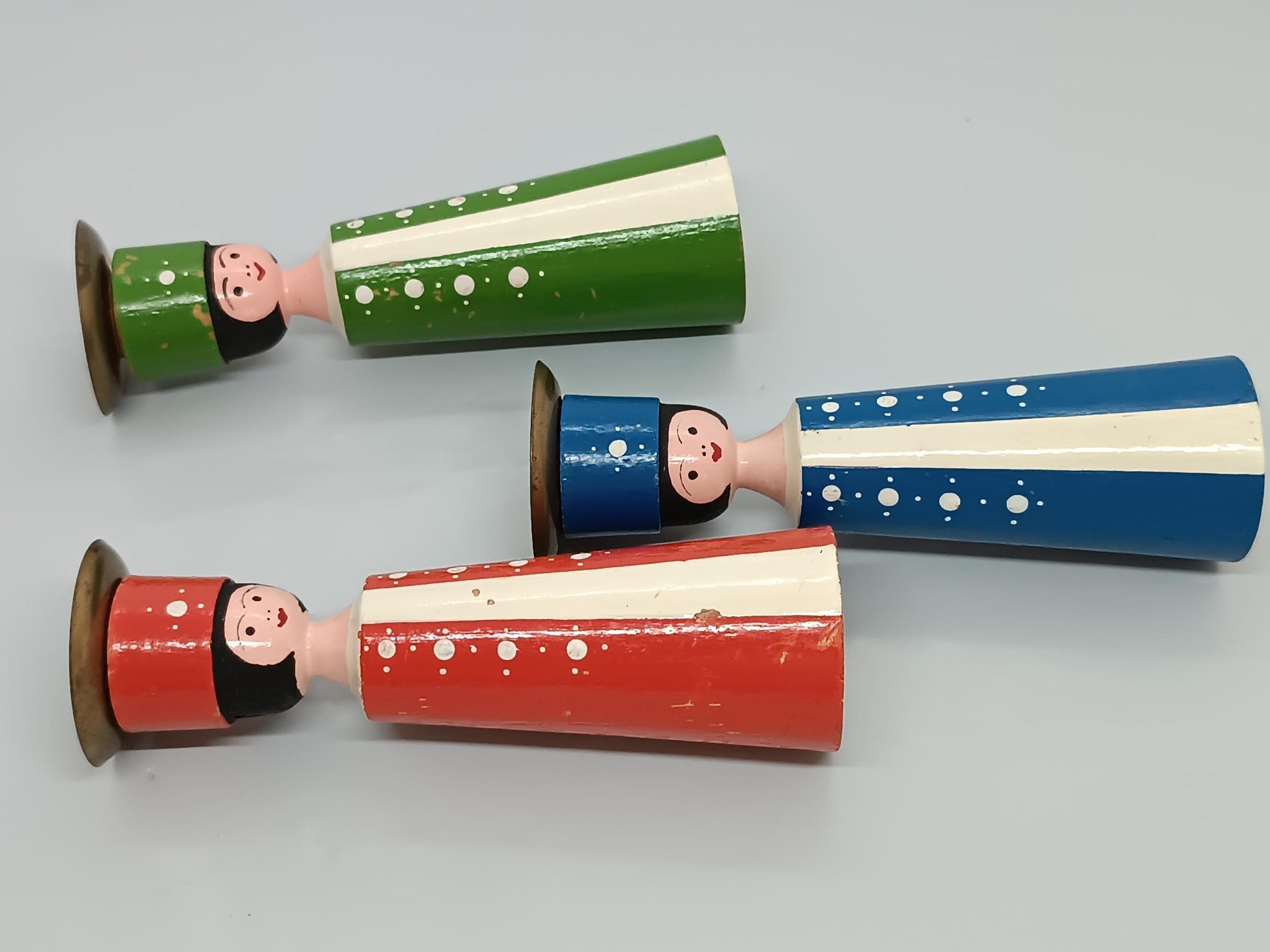 Vintage Christmas Candleholder Set Girls (etsy image id: 7227834163)