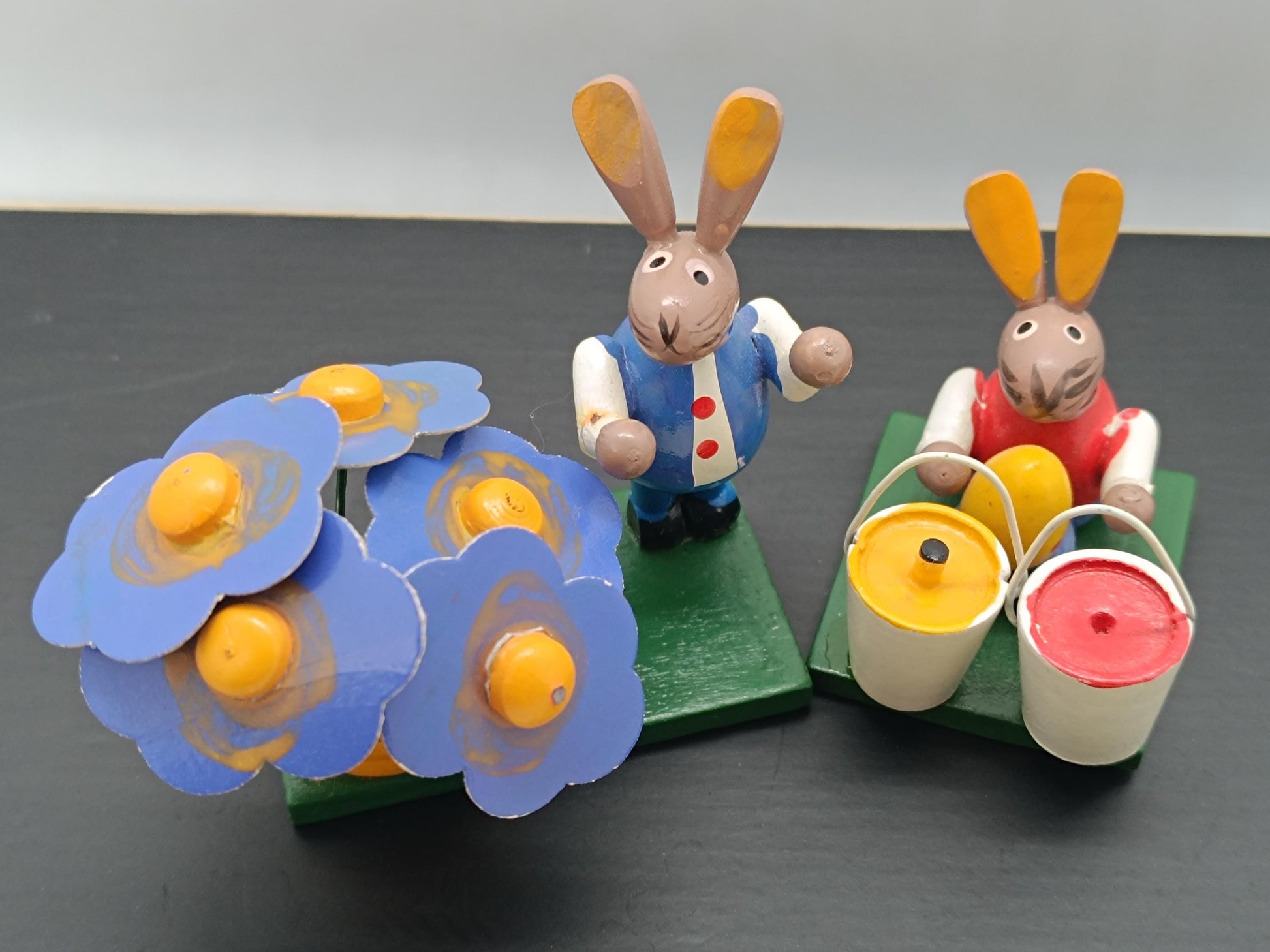 Vintage Easter Handmade Ornaments Rabbits Erzgebirge (etsy image id: 7801832475)
