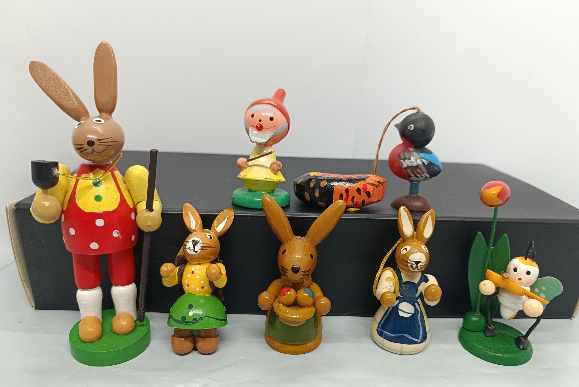 Vintage Easter Ornaments Erzgebirge HandMade Rabbits (etsy image id: 7696215904)