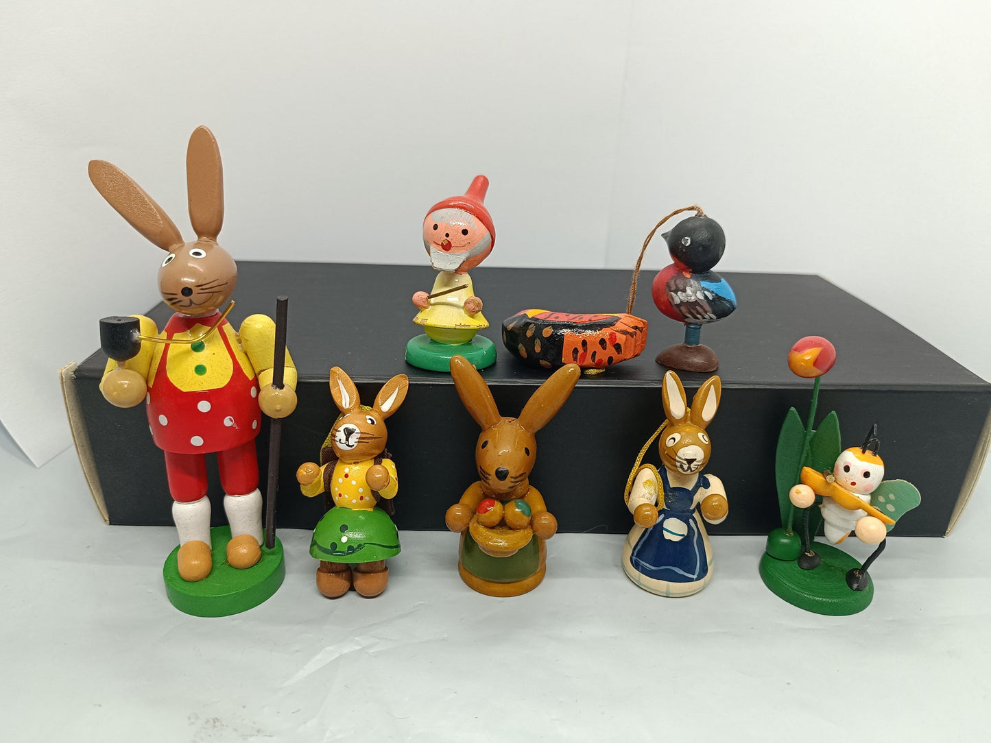 Vintage Easter Ornaments Erzgebirge HandMade Rabbits (etsy image id: 7696212218)