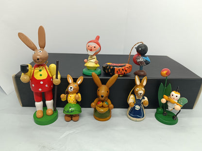 Vintage Easter Ornaments Erzgebirge HandMade Rabbits (etsy image id: 7696212218)
