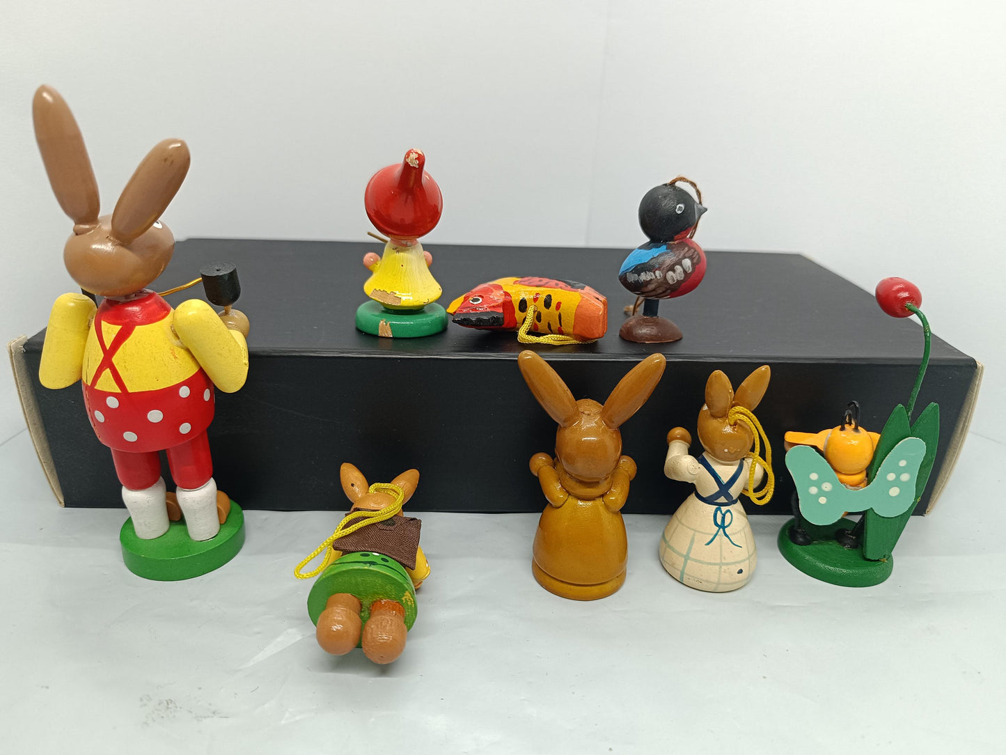 Vintage Easter Ornaments Erzgebirge HandMade Rabbits (etsy image id: 7696212222)