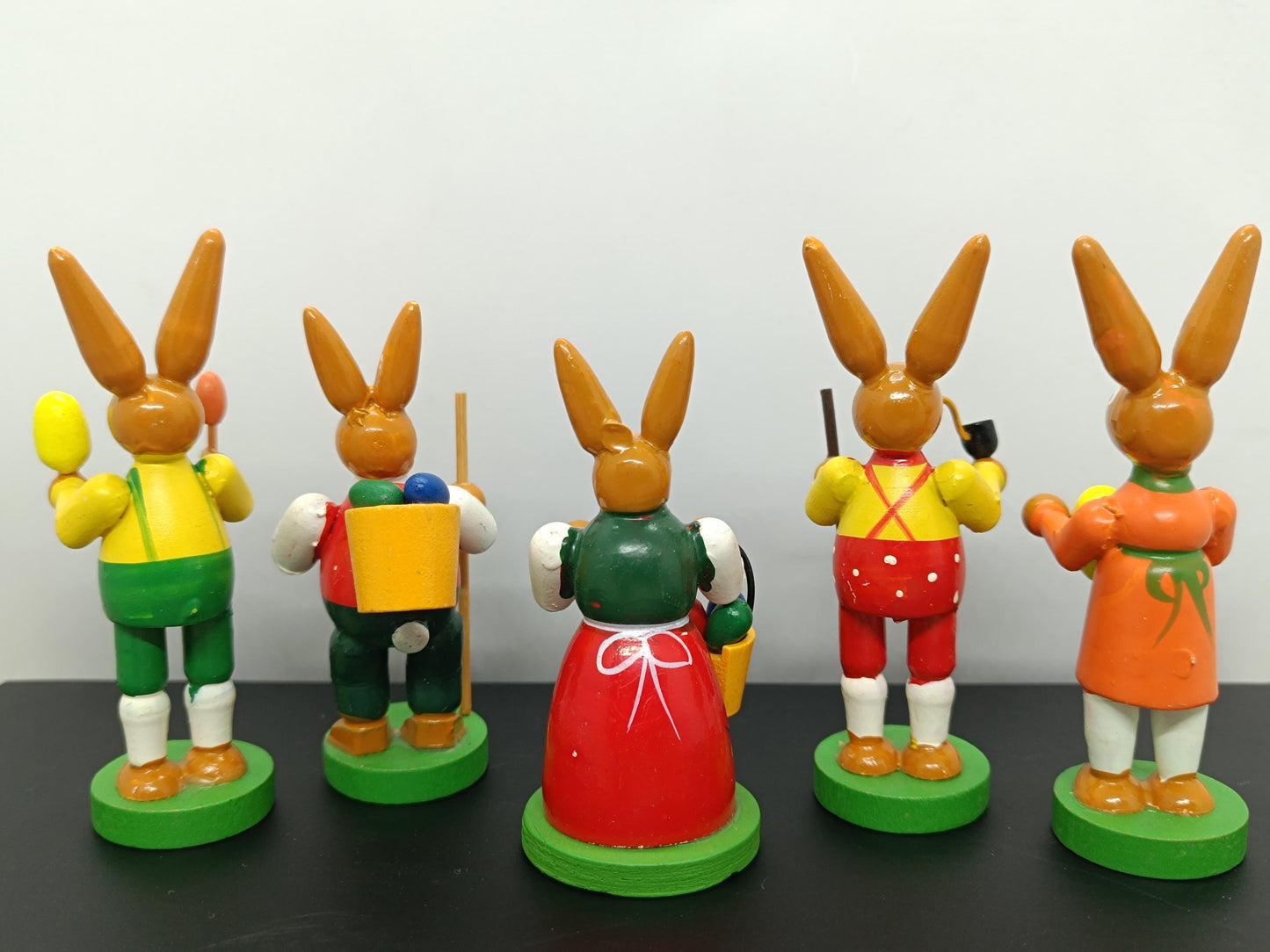 Vintage Easter wooden Ornaments Rabbits Erzgebirge __etsy:7801872051