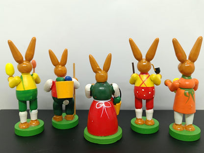 Vintage Easter wooden Ornaments Rabbits Erzgebirge __etsy:7801872051