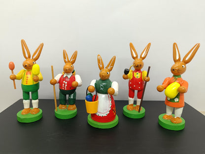 Vintage Easter wooden Ornaments Rabbits Erzgebirge __etsy:7801872071