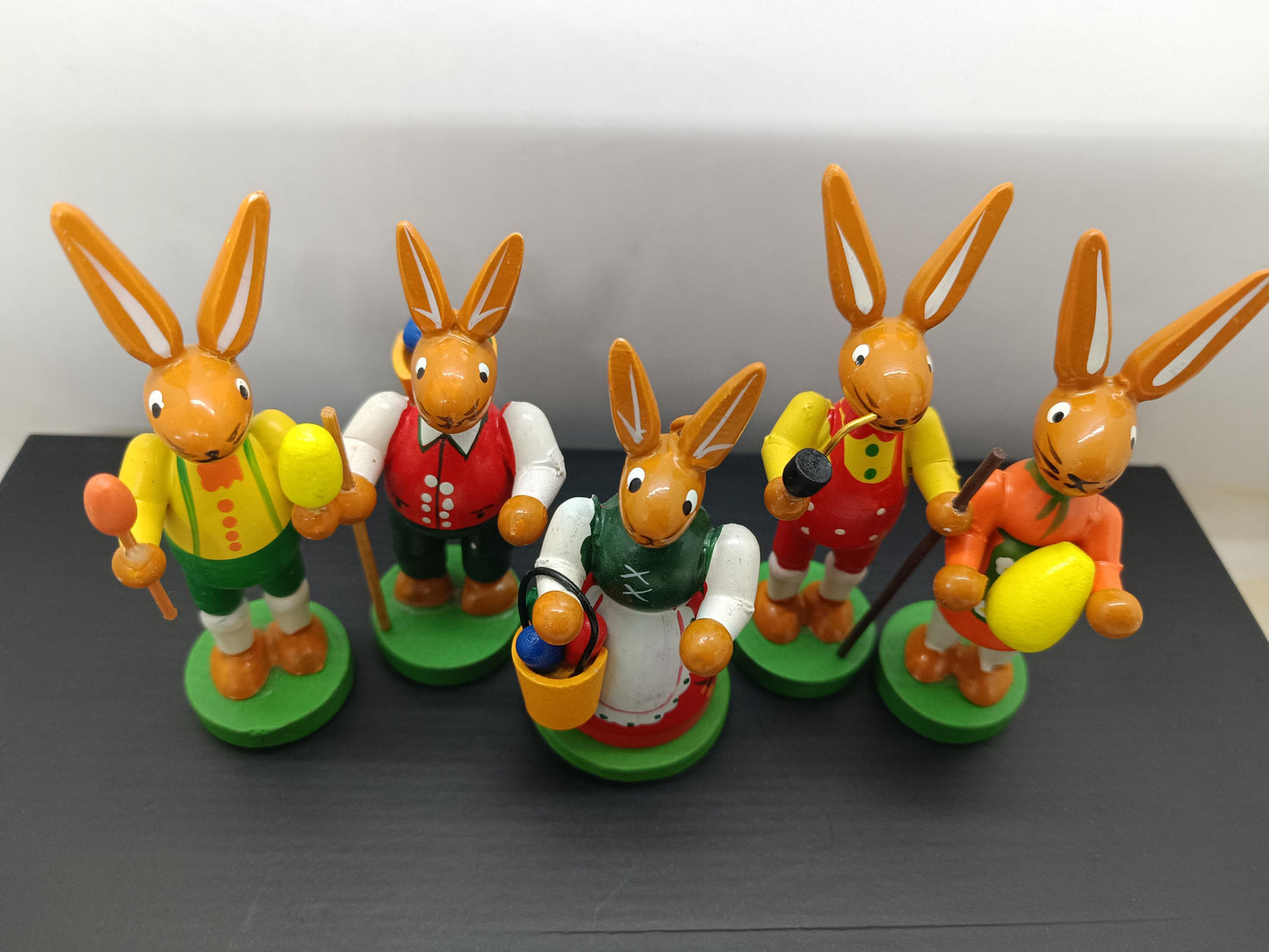 Vintage Easter wooden Ornaments Rabbits Erzgebirge __etsy:7801872065
