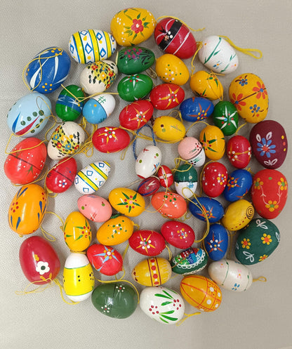 55 Vintage Easter wooden Small Eggs (etsy image id: 7722097140)