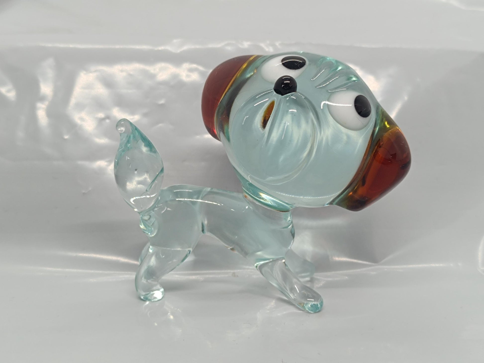 Vintage Glass Dog figurine __etsy:7967442531