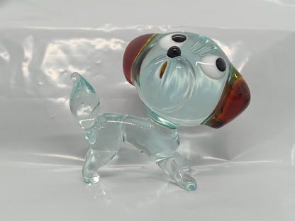 Vintage Glass Dog figurine __etsy:7967442531