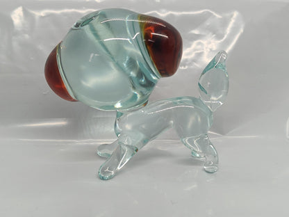 Vintage Glass Dog figurine __etsy:7919490510